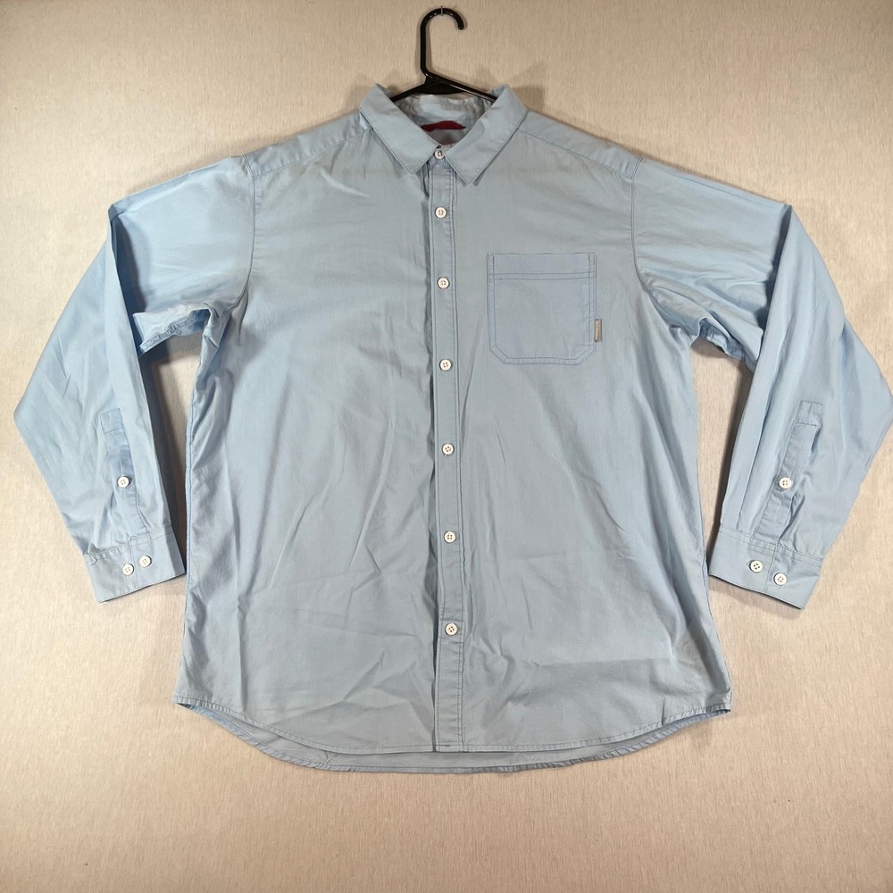 Columbia Sportswear Shirt Mens L Light Blue Long Sleeve Cotton Button Down
